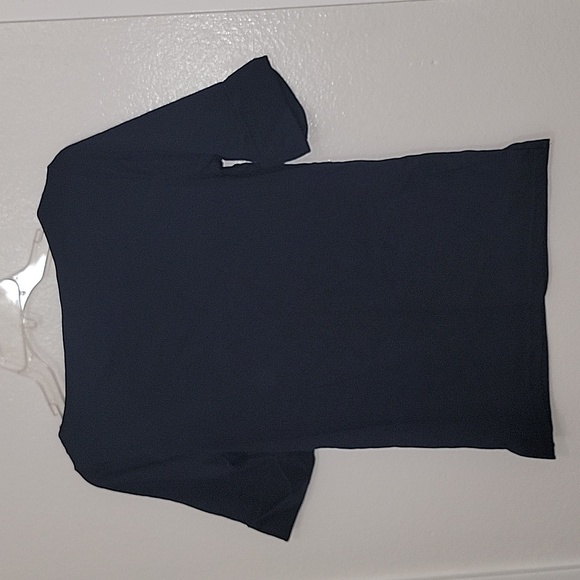 EUC Ralph Lauren Stretch Cotton Blend Boat Neck Short Rolled Sleeve Navy Shirt - Picture 8 of 10